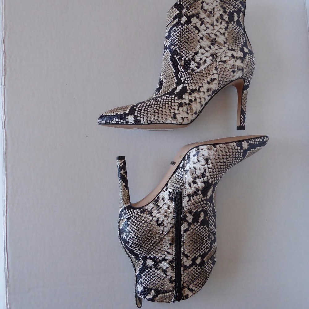 Gianni Binni Python Print Leather Booties,6.5m,New - image 5